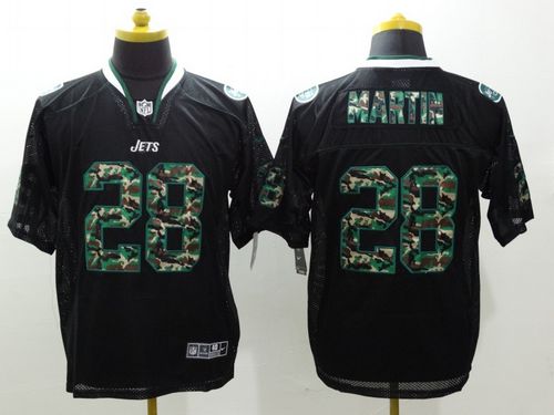 Nike Jets #28 Curtis Martin Black Men's Stitched NFL Elite Camo Fashion Jersey - Click Image to Close